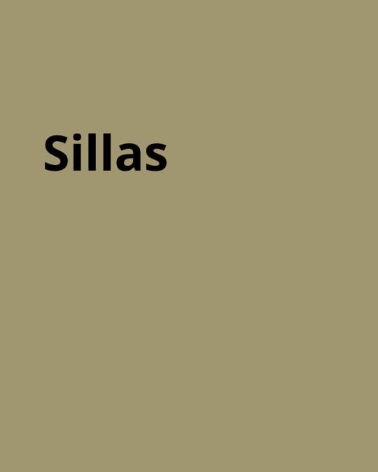 Imagen de fondo dorado con texto "Sillas" en negro.