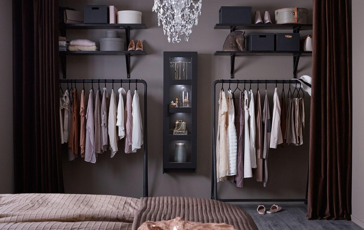 Inside of an open wardrobe
