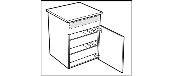 Installation of IKEA kitchen cabinet doors.