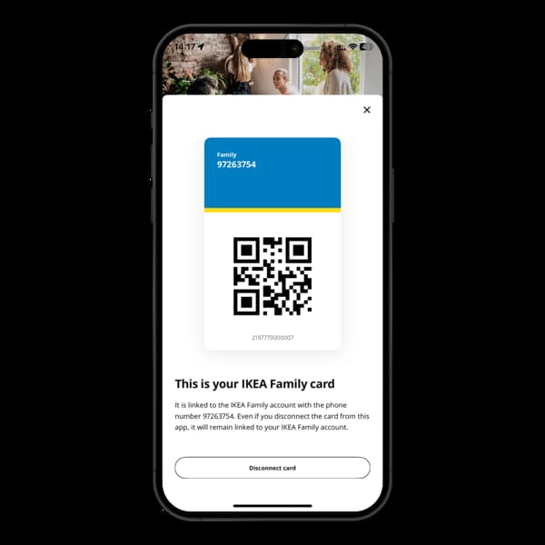 iPhone showing IKEA Family card