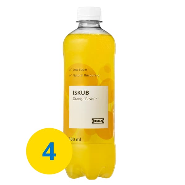 ISKUB carbonated soft drink, orange.