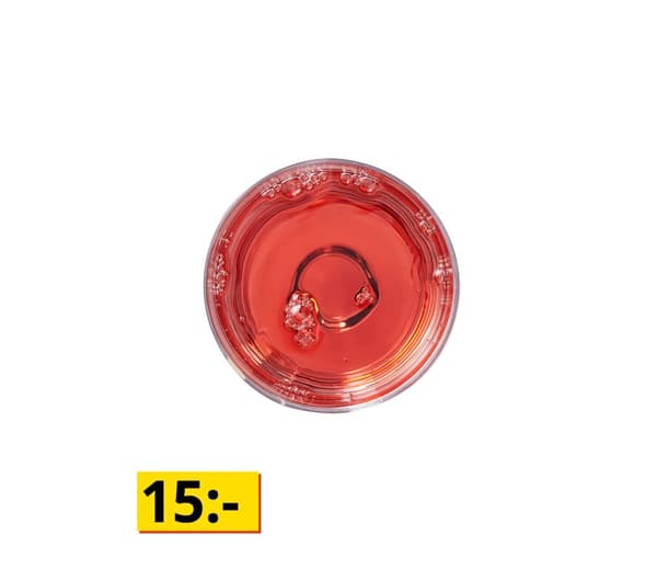Kall dryck i ett glas sett ovanifrån.