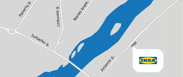 Карта автобуса до IKEA в Каунасе.