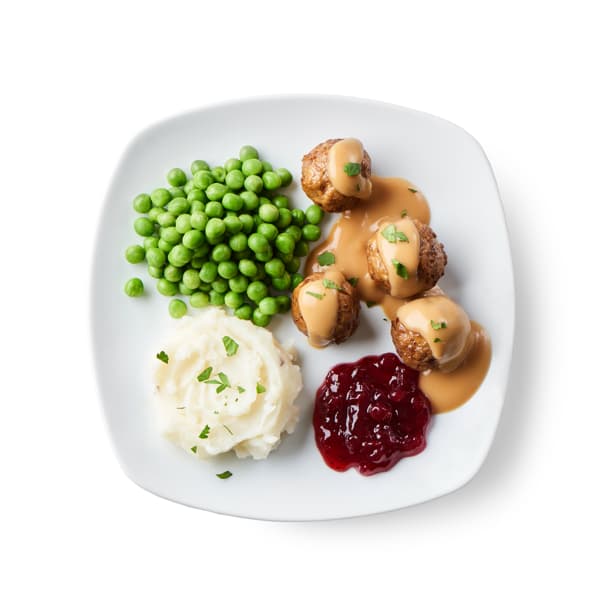 Kids Swedish Meatballs, Served with Mashed Potatoes and Lingonberry Jam