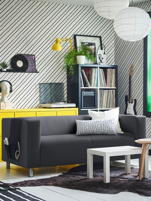 KLIPPAN sofa in dark gray.