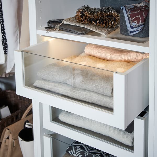 KOMPLEMENT Drawer with glass front, white