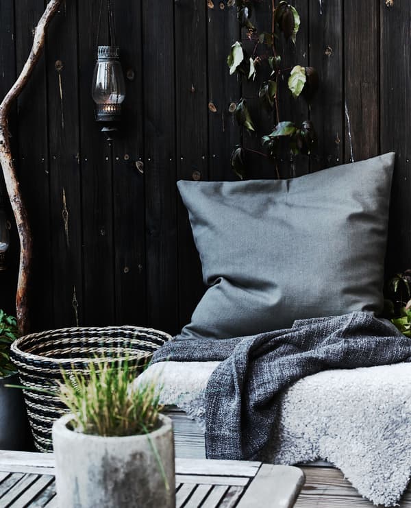 Layer textiles to create a cosy snug.