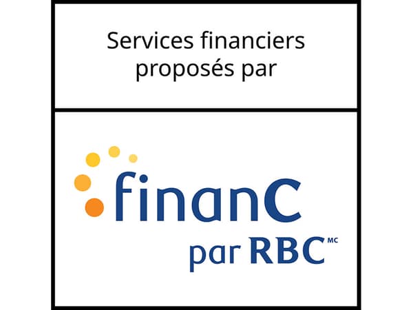 Le logo des services financiers fournis par finanC de RBC.