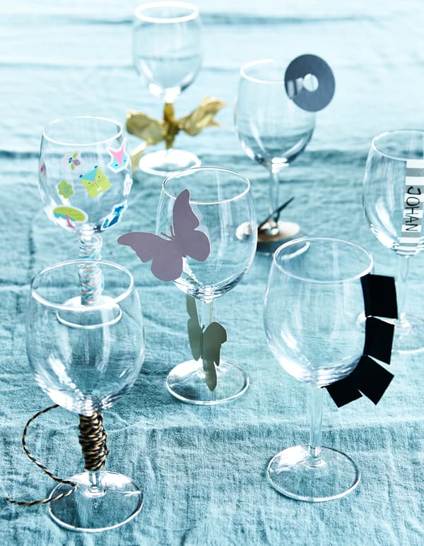 Let your guests flex their creative muscle with a fun wine glass craft.