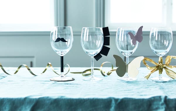 Let your guests flex their creative muscle with a fun wine glass craft.
