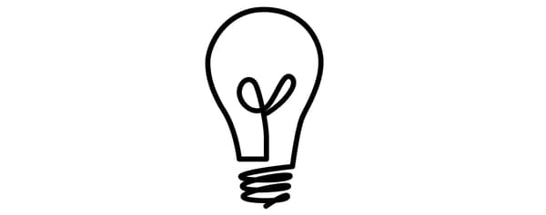 Line drawing of a light bulb.