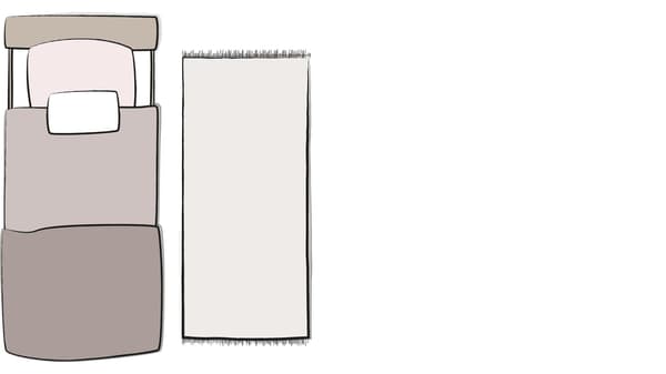 Long bedside rug for twin bed icon