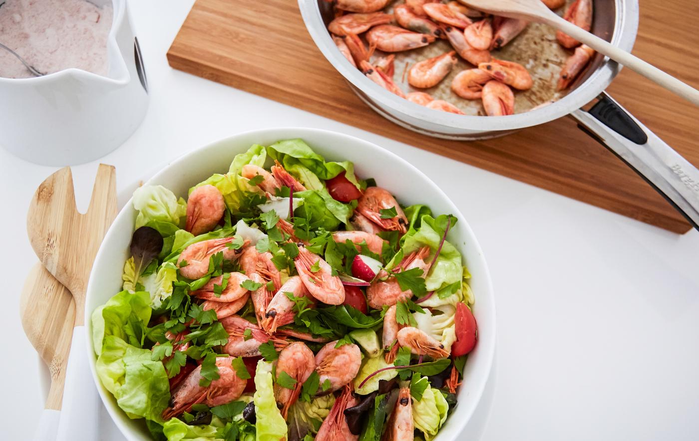 Make a quick and easy shrimp salad.