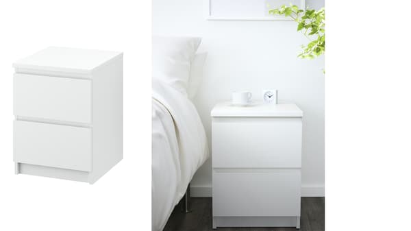 MALM bedside table in white 