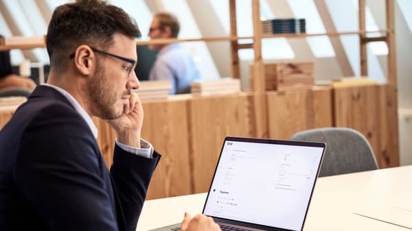 Man looking at computer