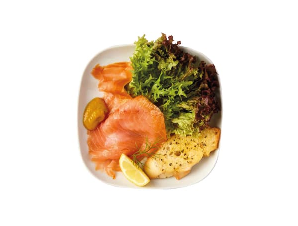Marinated salmon platter
