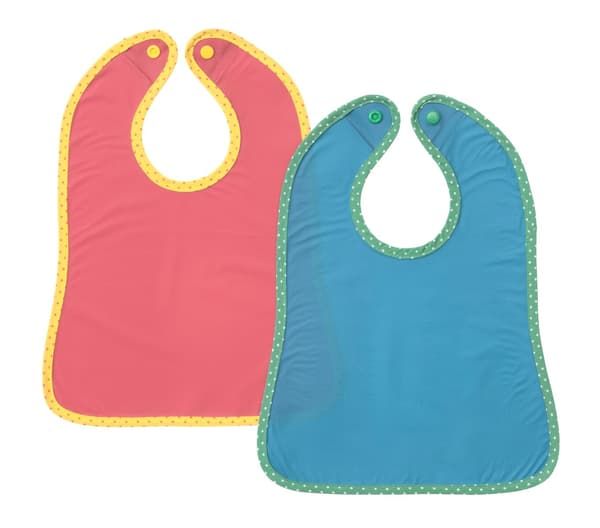 MATVRÅ children’s bib, Blue/Red 2-pack.
