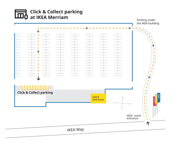 Merriam Click & Collect parking map