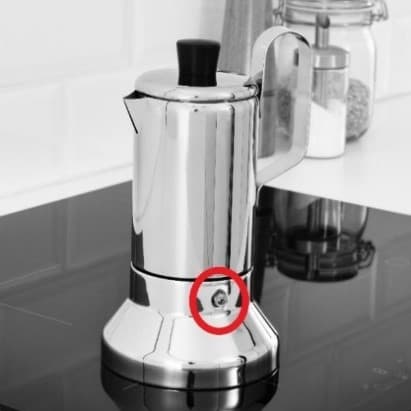 METALLISK with red circle on stainless- steel safety valve