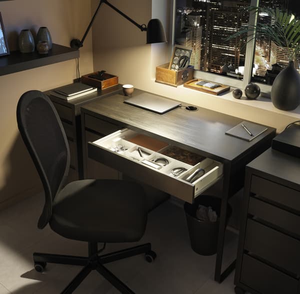 MICKE Bureau, brun-noir.