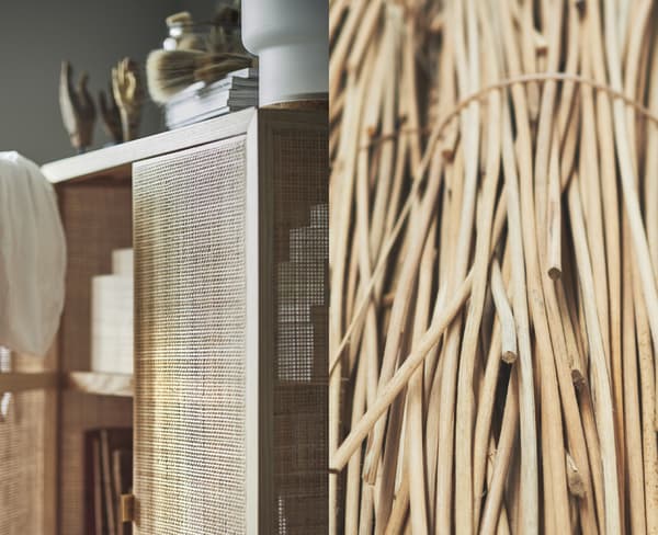 Natural fibres are natural and renewable, with unique character. Working closely with skilled craftsmen around the world results in high-quality pieces, like the STOCKHOLM 2017 rattan cabinet.