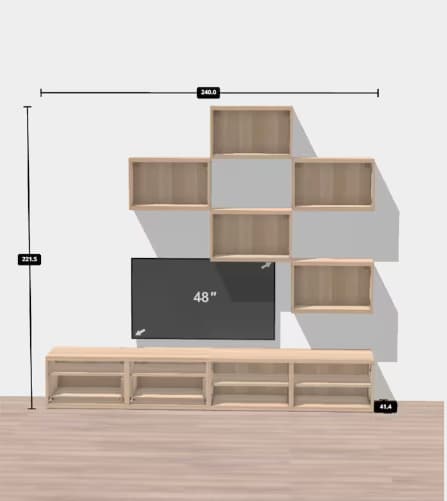Návrh dřevěné TV stěny