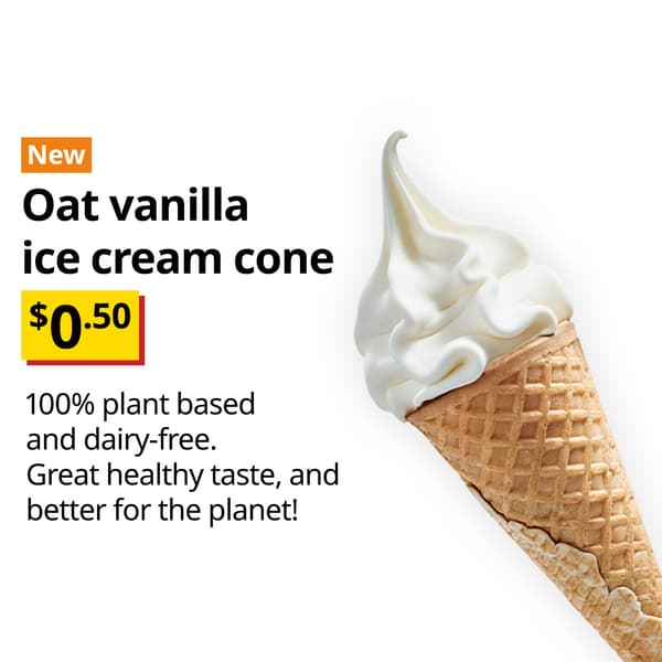 Oat ice cream with $0.50 lowest price tagging
