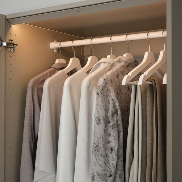  ÖVERSIDAN lighting strip mounted inside a PAX wardrobe
