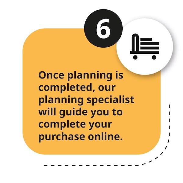 once planning is completed, IKEA Qatar planning specialist will guide you to complete your purchase online