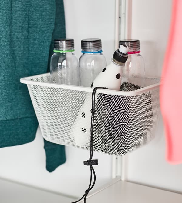Outfit ALGOT with baskets and shelves to keep your sports gear organized.