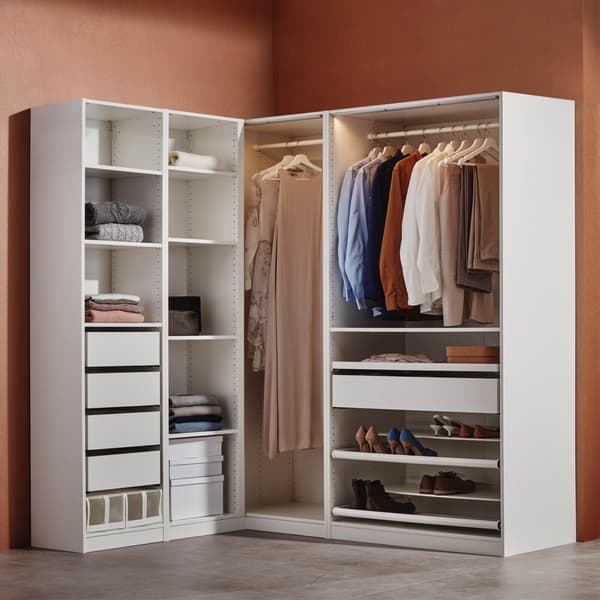 PAX wardrobe without doors, in white