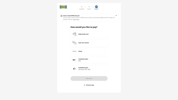Payment on checkout.