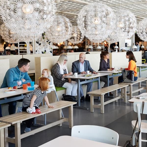 People eating in IKEA restaurant
