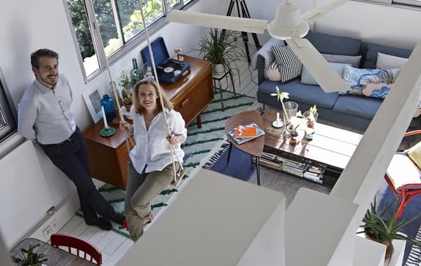 Photo d’Anne-Solange et David chez eux