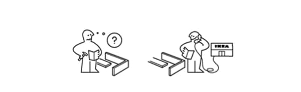 Picture of reading the assembly instructions and contacting the IKEA