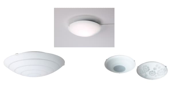 Plafondlampen HYBY, LOCK en RINNA