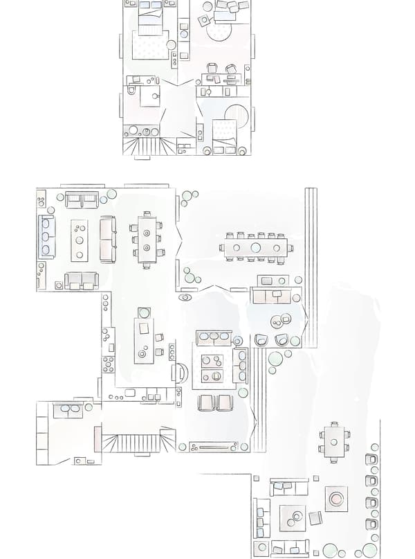 Plan de la maison d’Anita et de Stig.