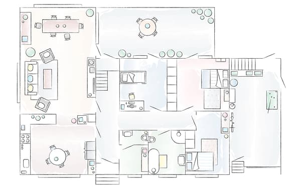 Plan de la maison de Henrik.