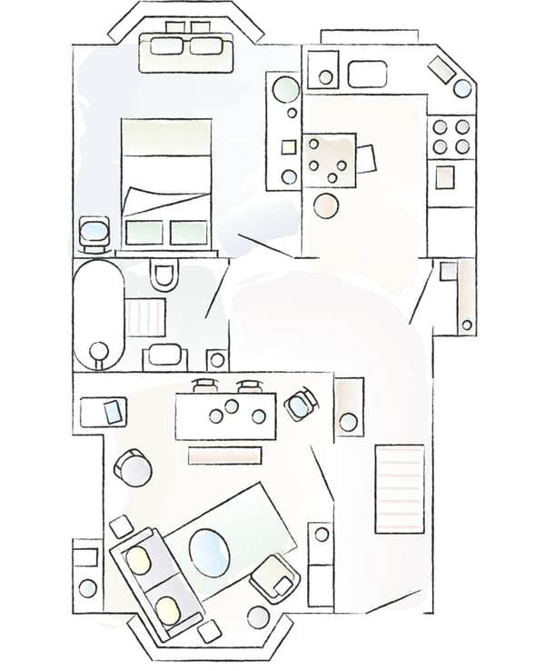 Plan de la maison de Melia