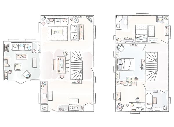 Plan de la maison de Natalie et Dug.