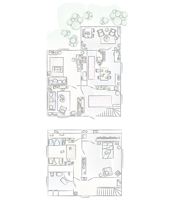 Plan de la maison de Per et Hannah