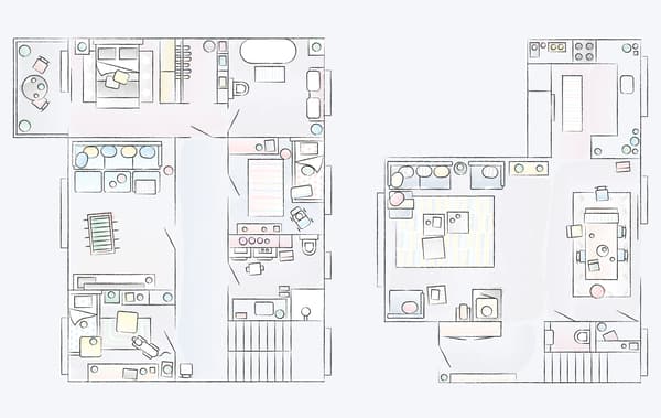 Plan de la maison de Pia.