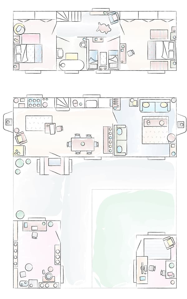 Plan de la maison de Rebecca et Andrew.