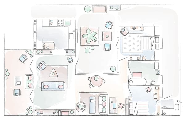 Plan de la maison d'Ingrid.