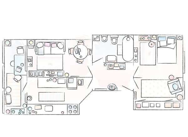 Plan de l'appartemnt de Carolina.