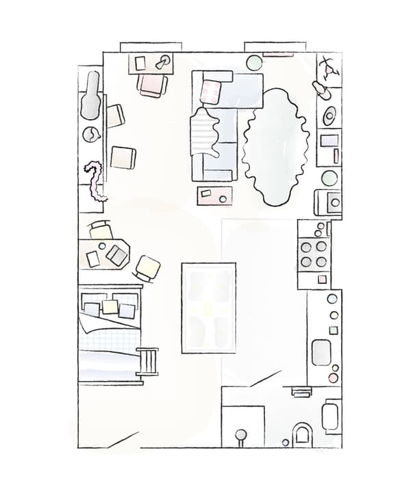 Plan du studio de Donald et Ben.