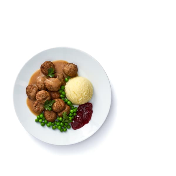 Plate of Swedish meatballs