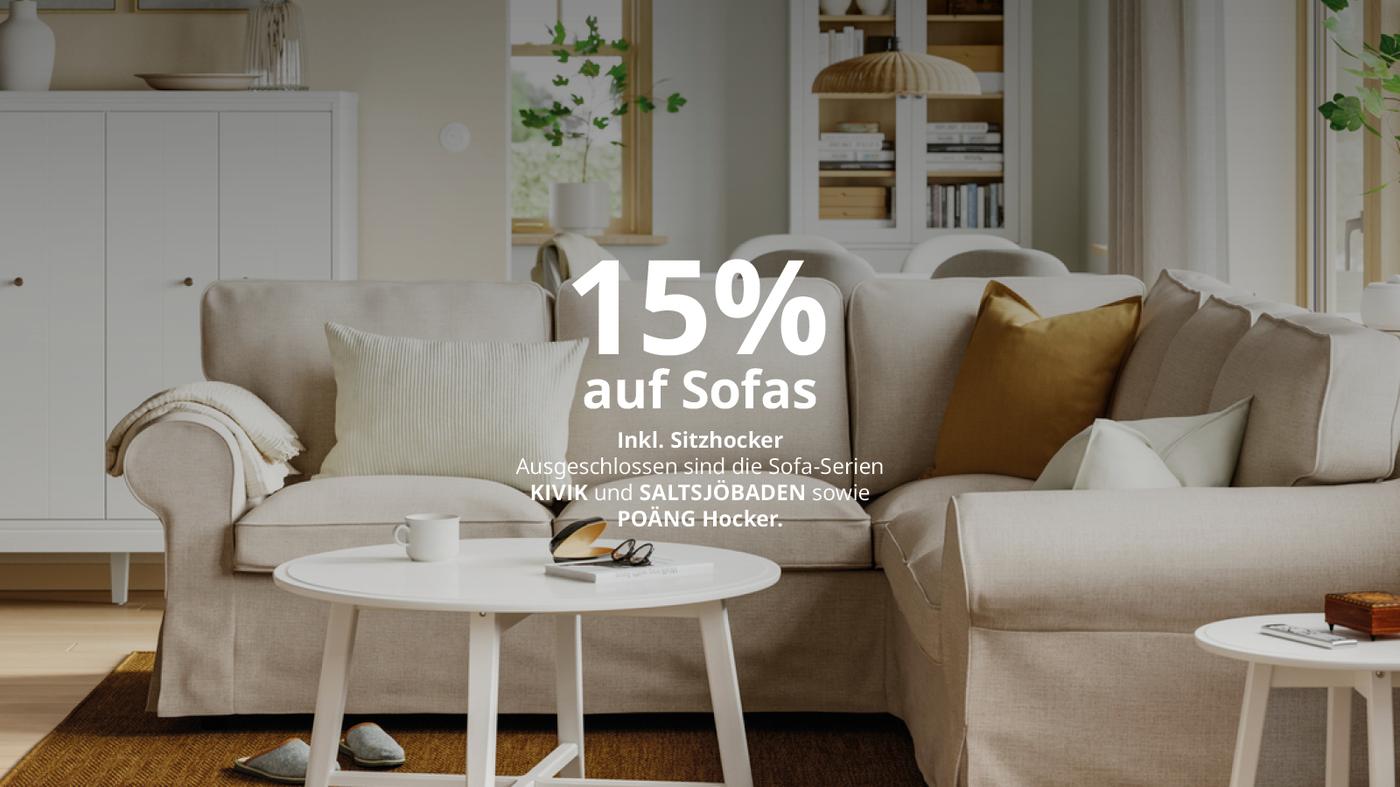 Profitiere von 15% auf Sofas