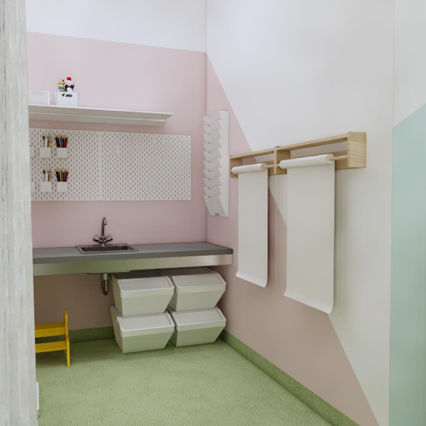 projeto de Design de interiores para negócios de um colégio