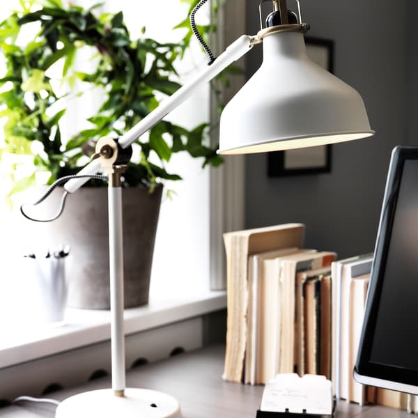 RANARP off-white desk lamp.